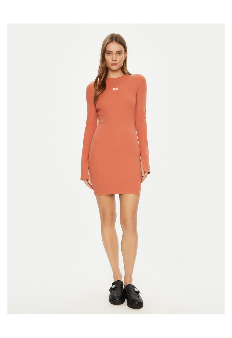 Rochie casual dama portocalie - 100% bumbac