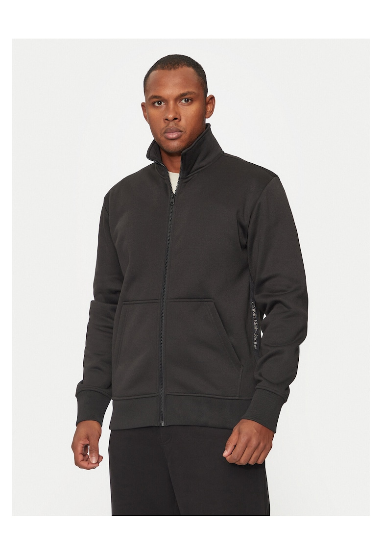 Hanorac barbati negru - model cu fermoar