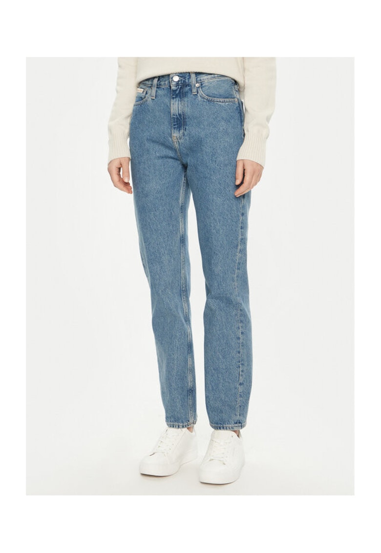 Blugi dama model straight-leg - albastru - denim