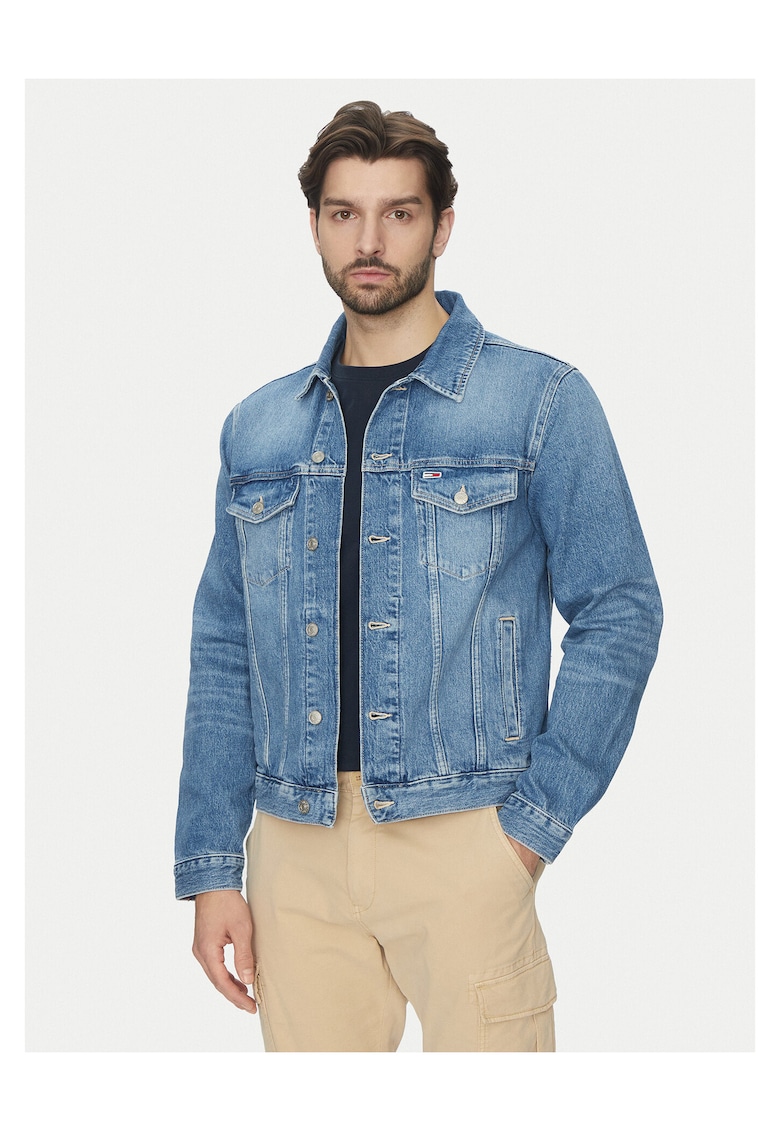 Geaca de blugi barbati albastru - denim