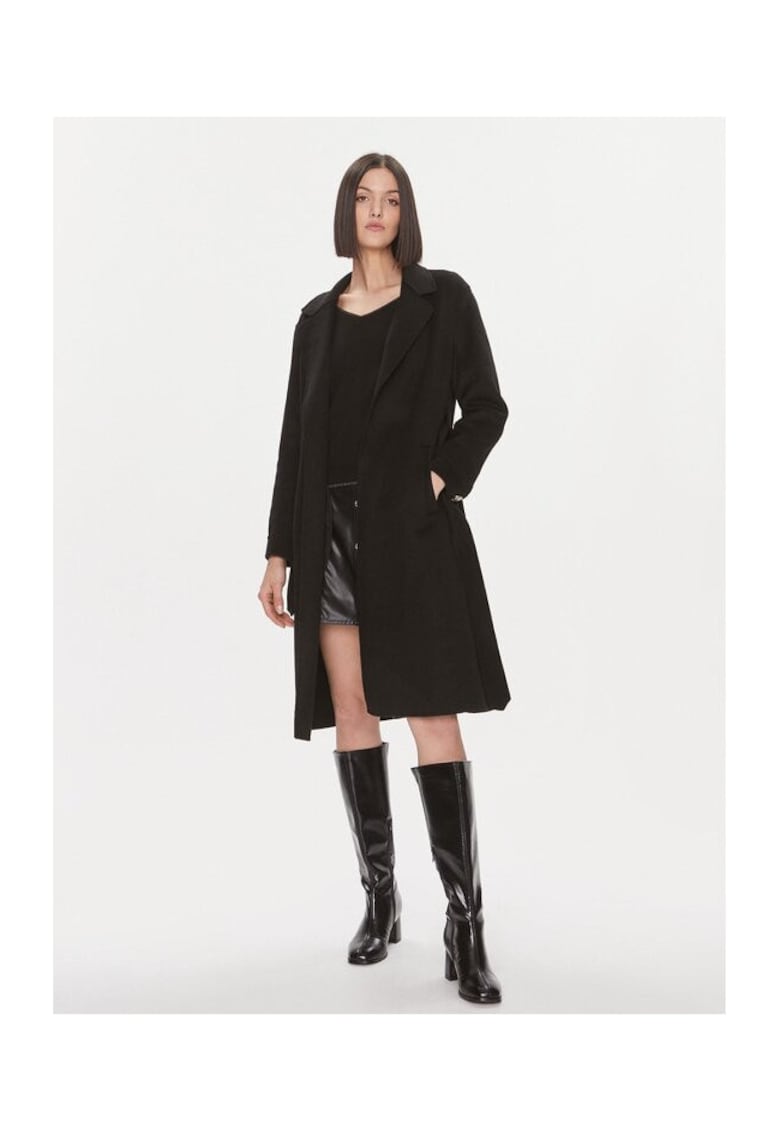 Palton dama negru - lana - 69875 - Negru