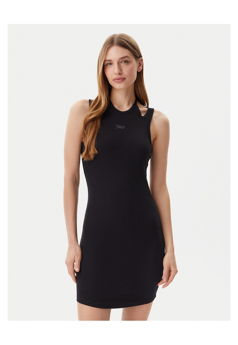 Rochie casual dama - negru - din material confortabil