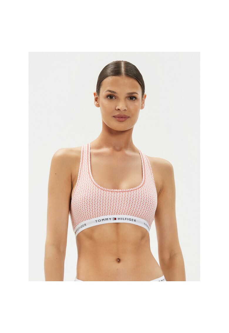 Bustiera sport dama portocalie - material elastic -