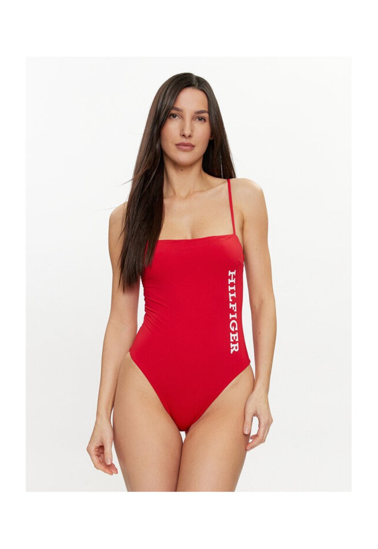 Costum de baie dama - rosu - intreg -