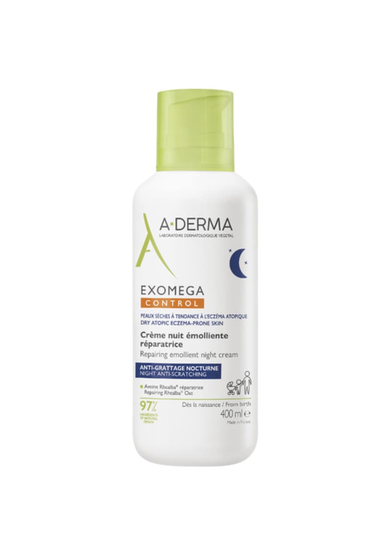 Crema de noapte emolienta reparatoare Exomega Control - pentru piele uscata - atopica - 400 ml