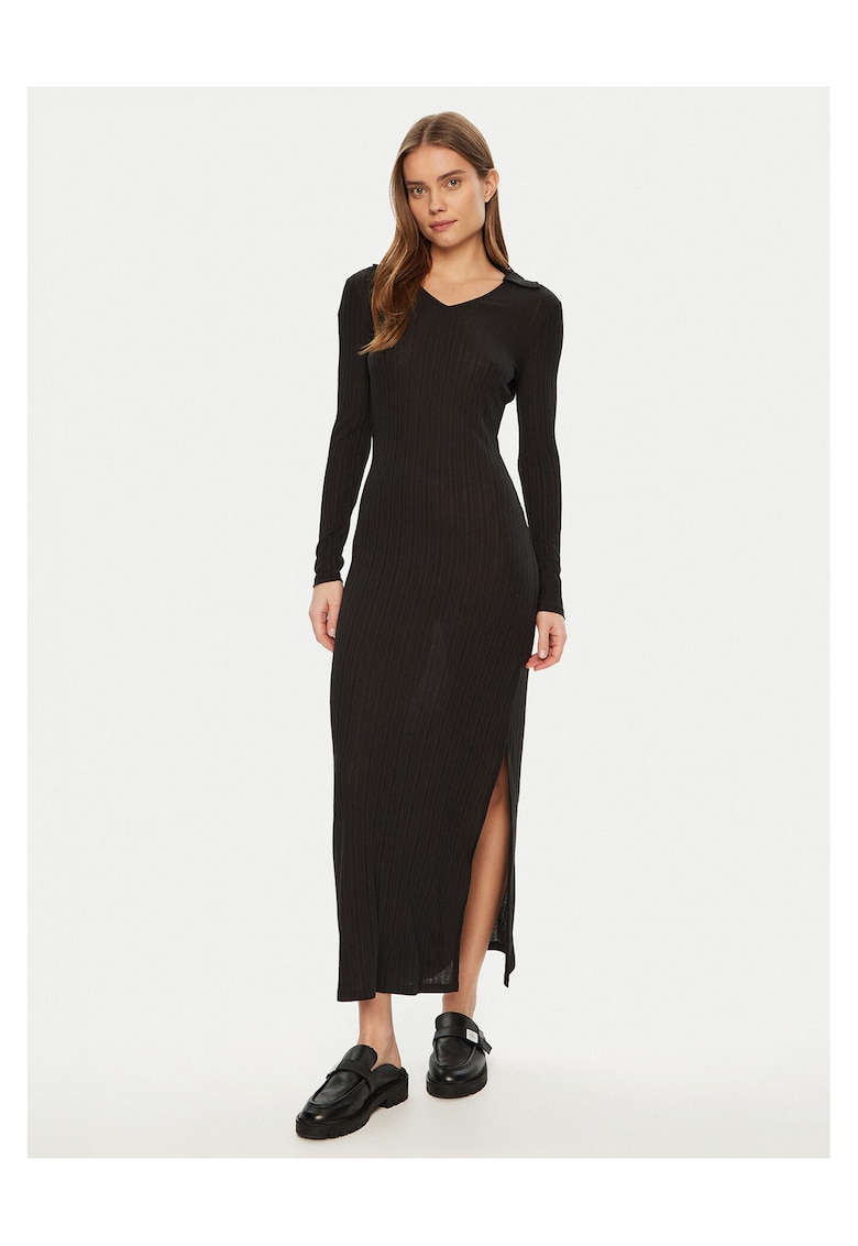 Rochie tricotata de dama negru - fabricata din material de calitate