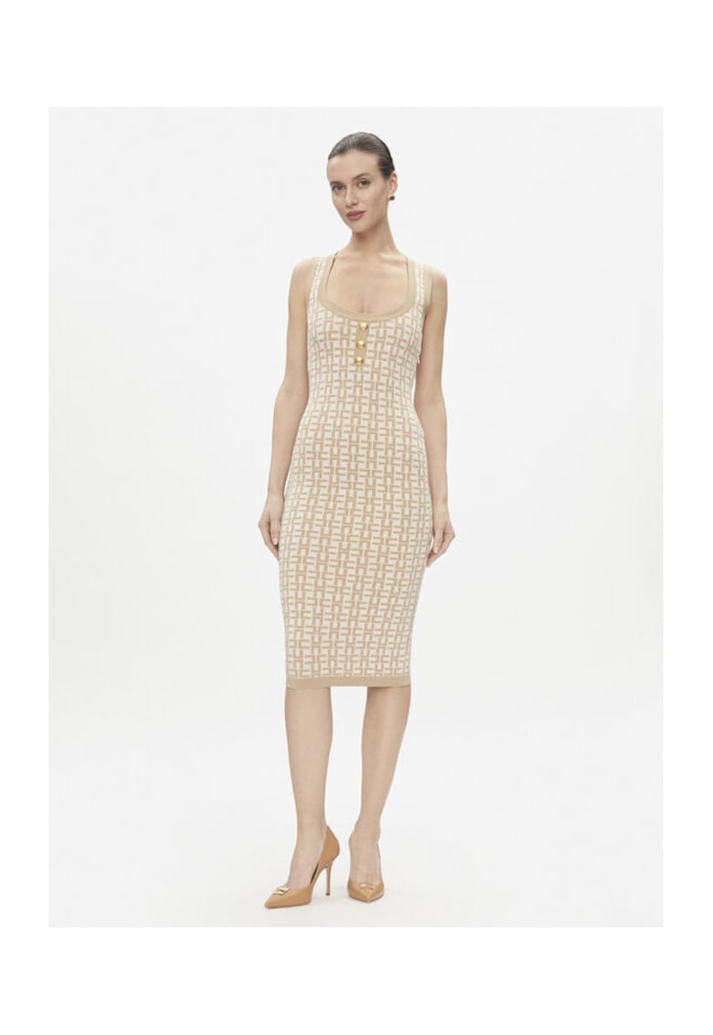 Rochie dama tricotata - bej