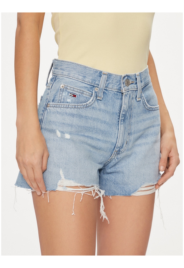 Blugi scurti pentru femei - denim - albastru deschis