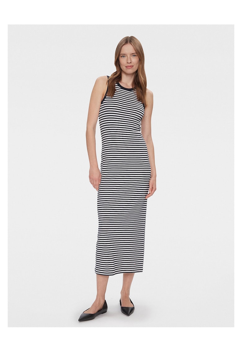 Rochie de vara - bleumarin si alb - material usor