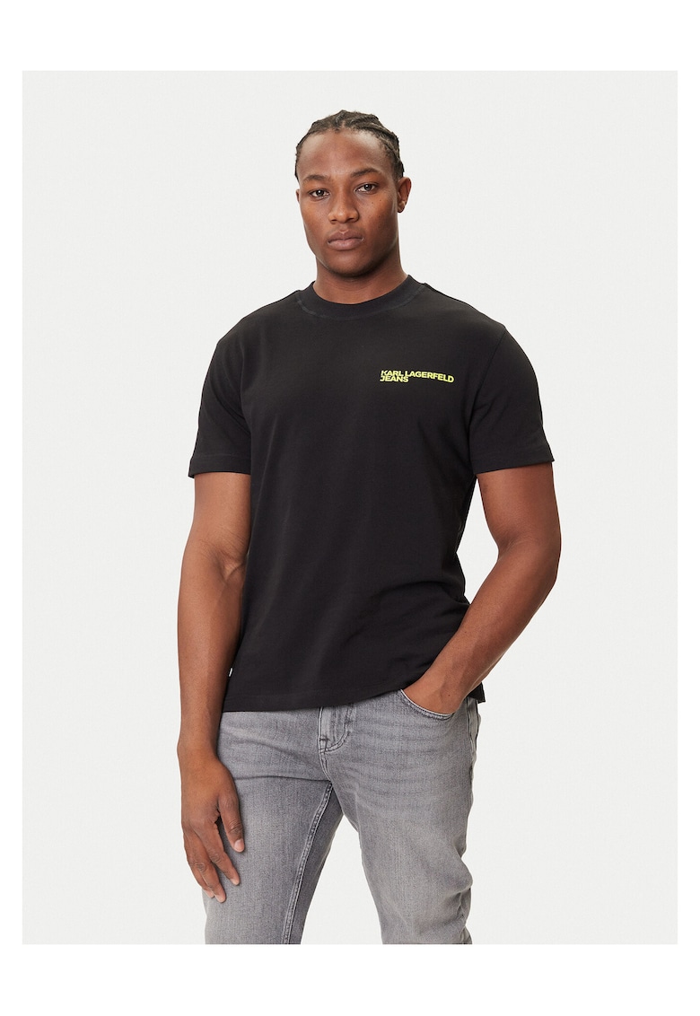 Tricou barbati negru/galben - bumbac