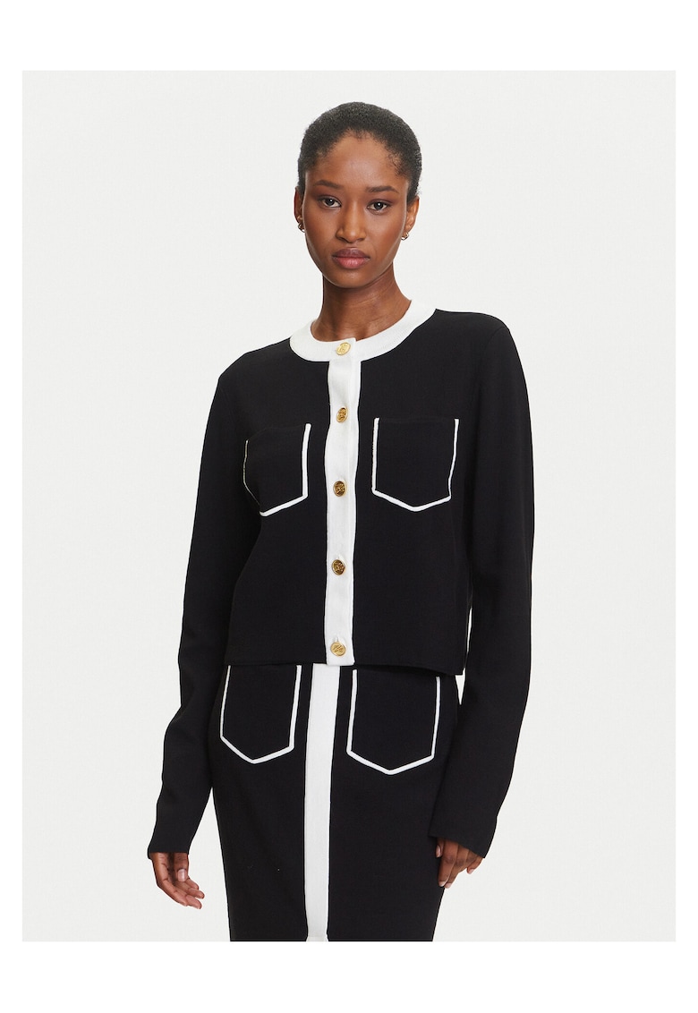Cardigan dama negru - pulover din material de calitate