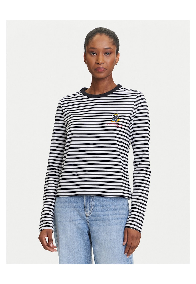Bluza dama negru/alb - textil - dungi