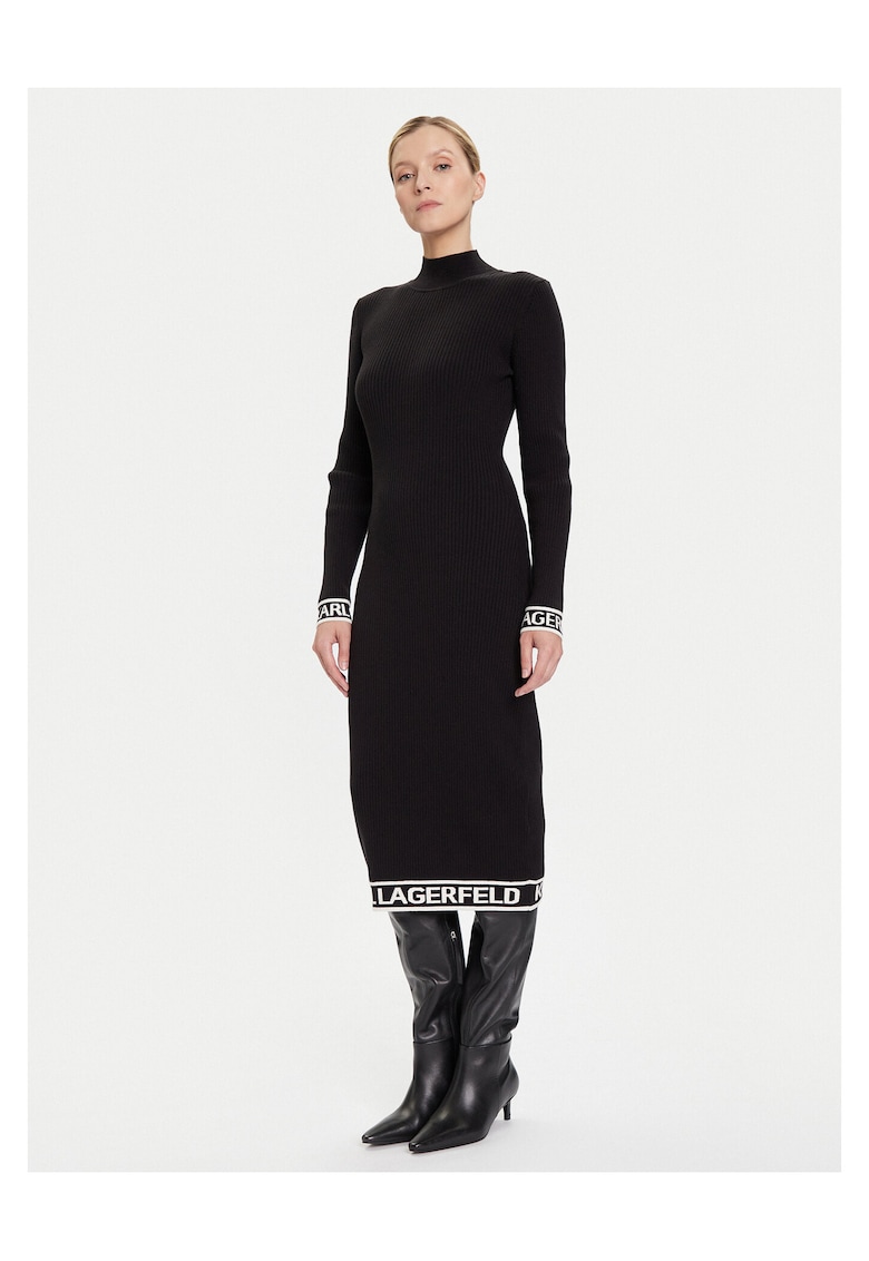 Rochie - tricotata - negru -