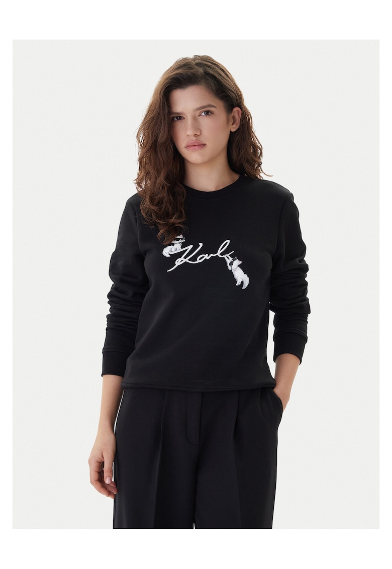 Hanorac dama negru - textil