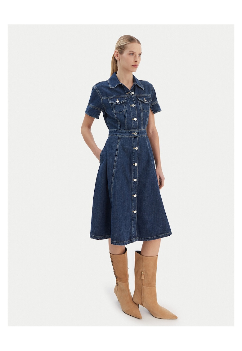Rochie din denim - albastru - pentru femei