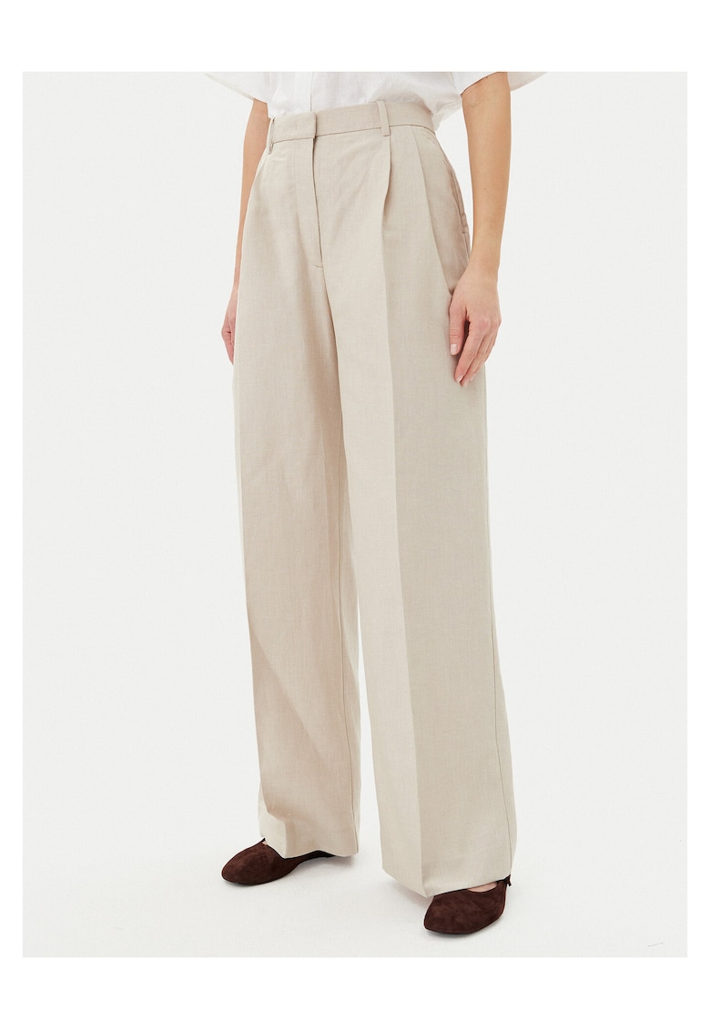 Pantaloni eleganti pentru dama - bej - stofa