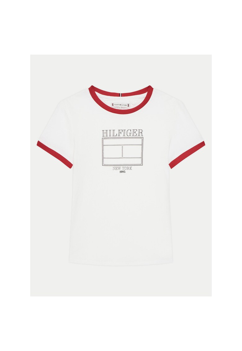 Tricou pentru fete - alb/rosu