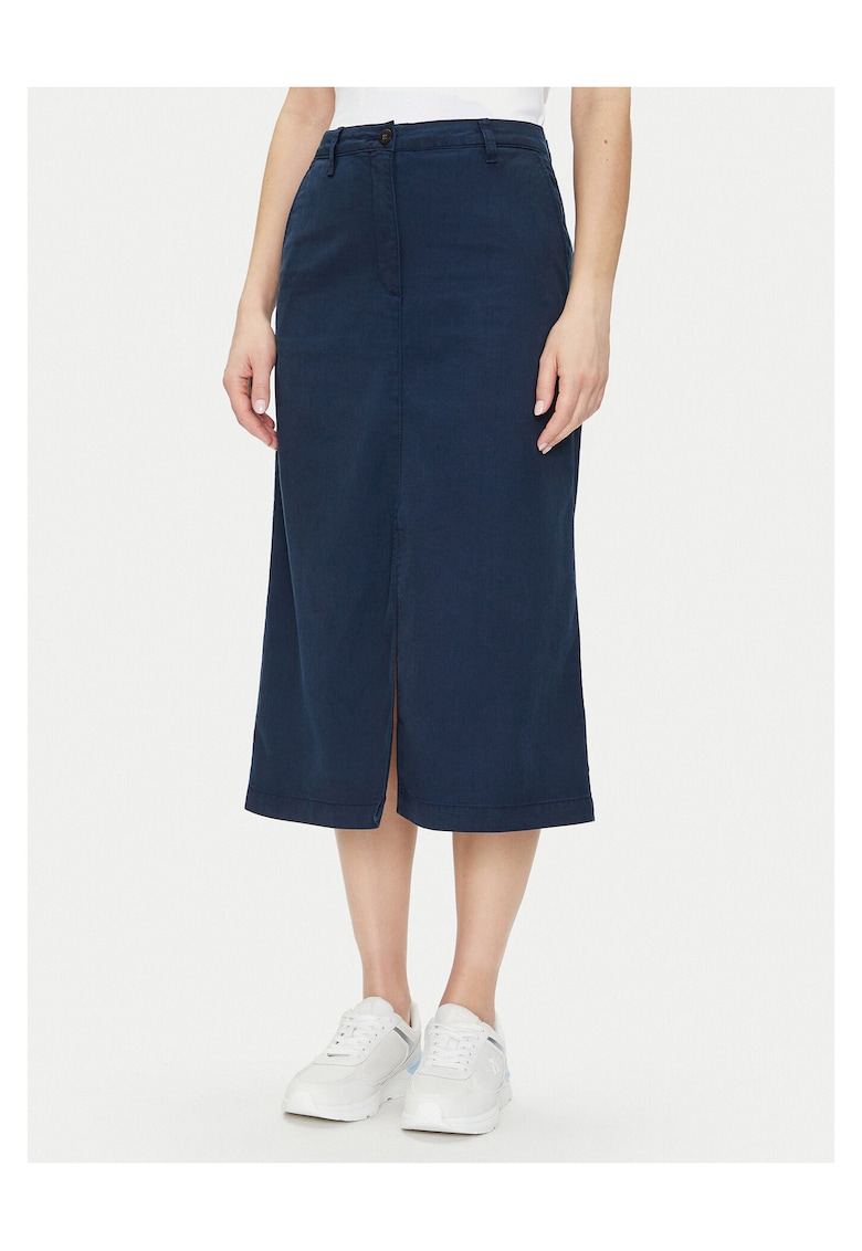 Fusta midi femei bleumarin