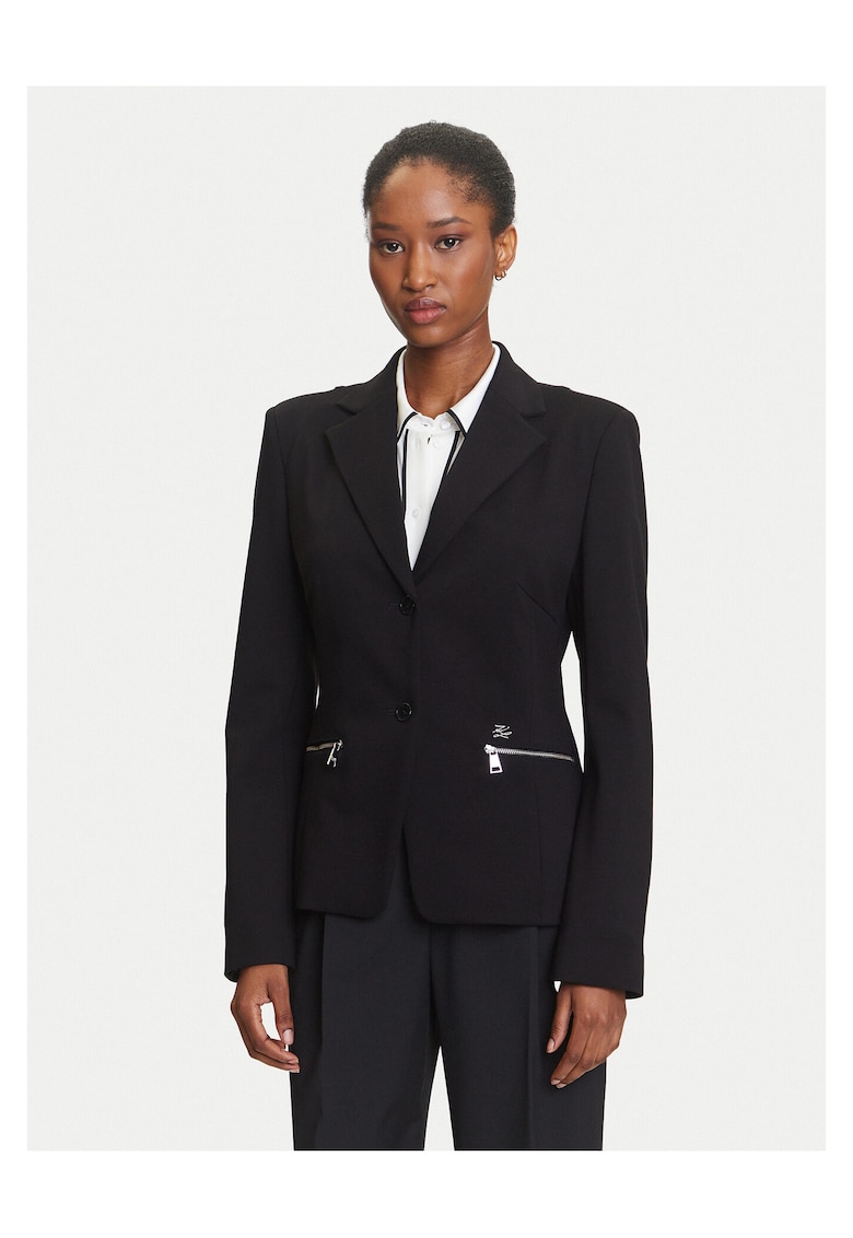 Sacou dama - slim fit - negru - viscoza