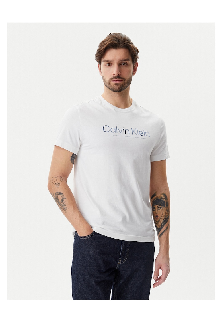 Tricou barbatesc - alb - bumbac