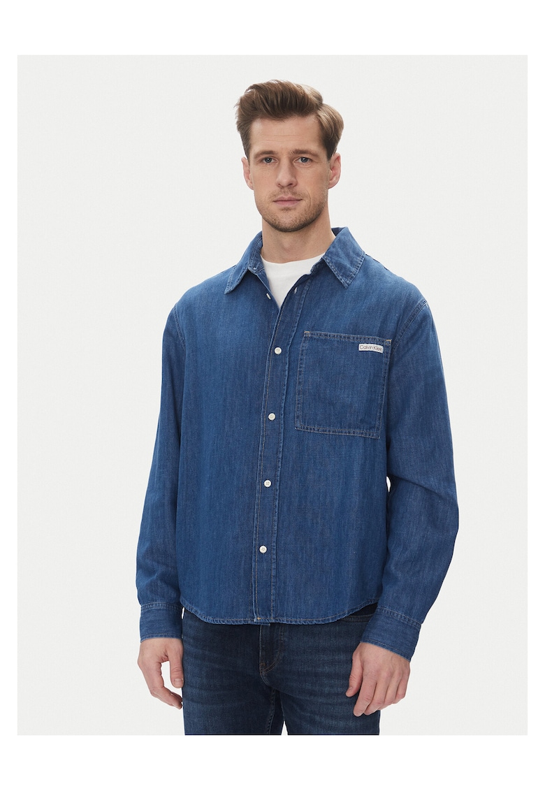 Camasa barbati denim - Bleumarin