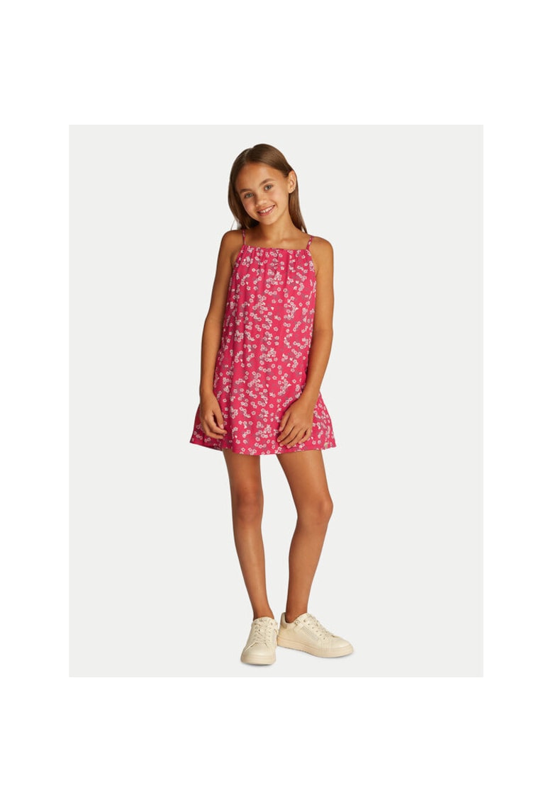 Rochie de vara - Roz inchis - Floral
