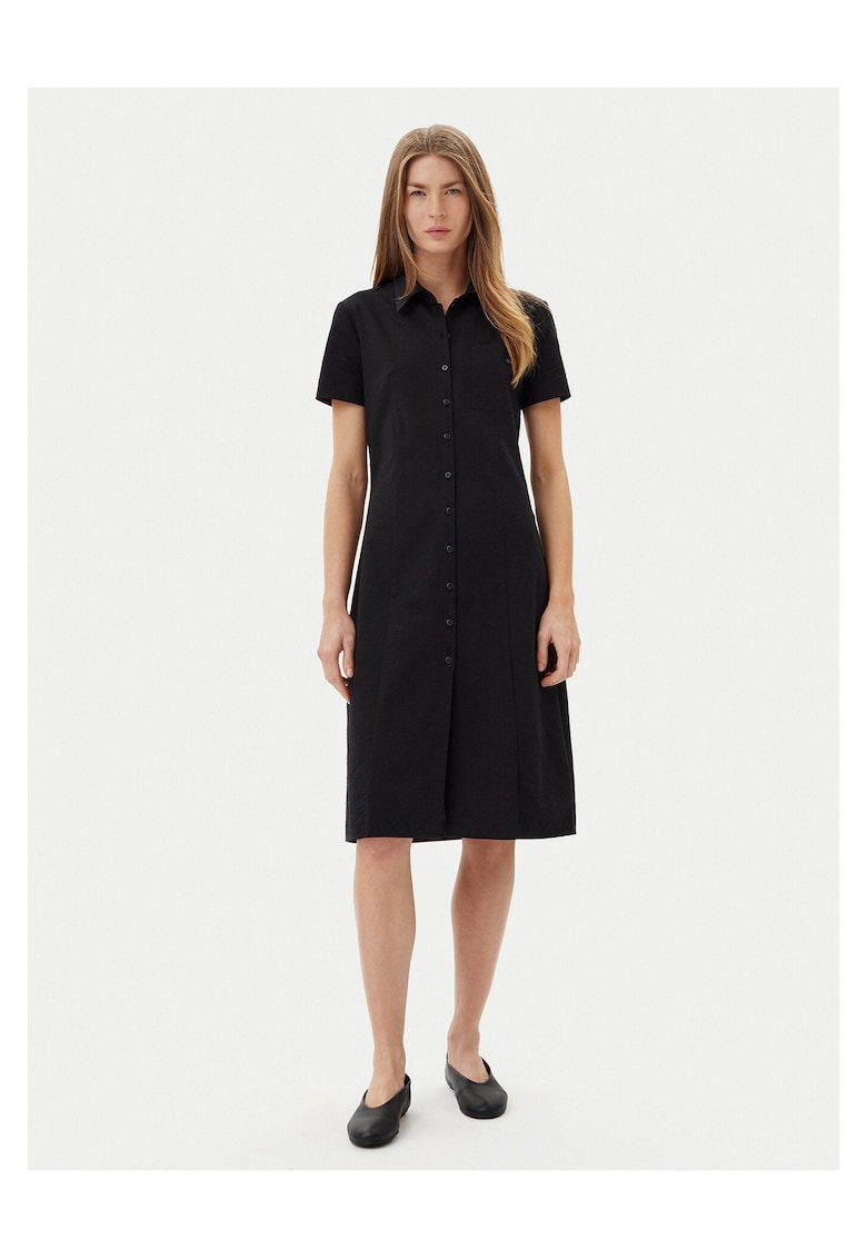 Rochie camasa dama negru - din material textil