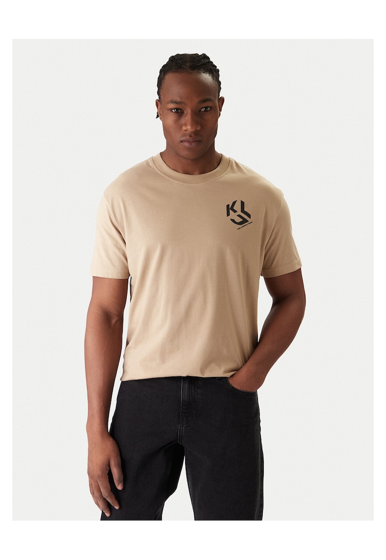 Tricou barbati bej - bumbac