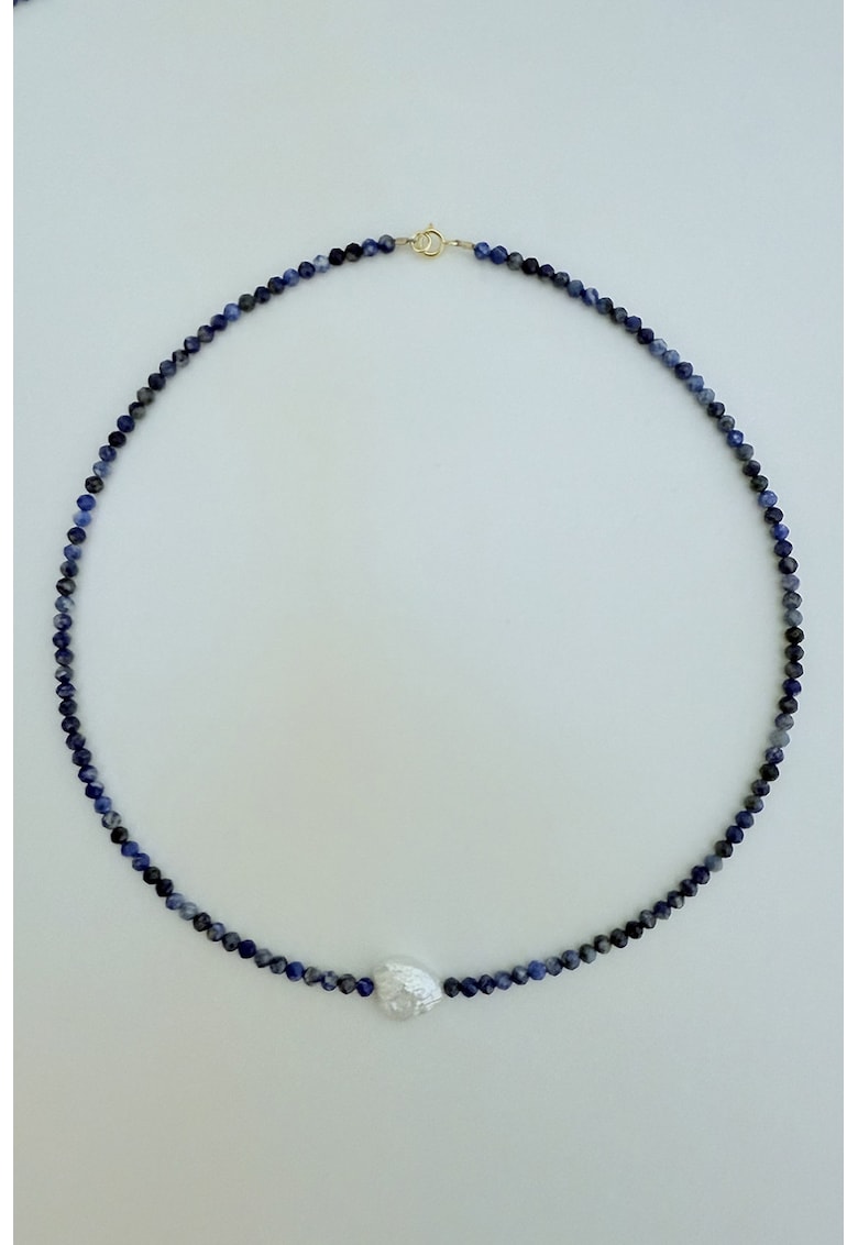 Colier de argint 925 cu lapis lazuli si perla