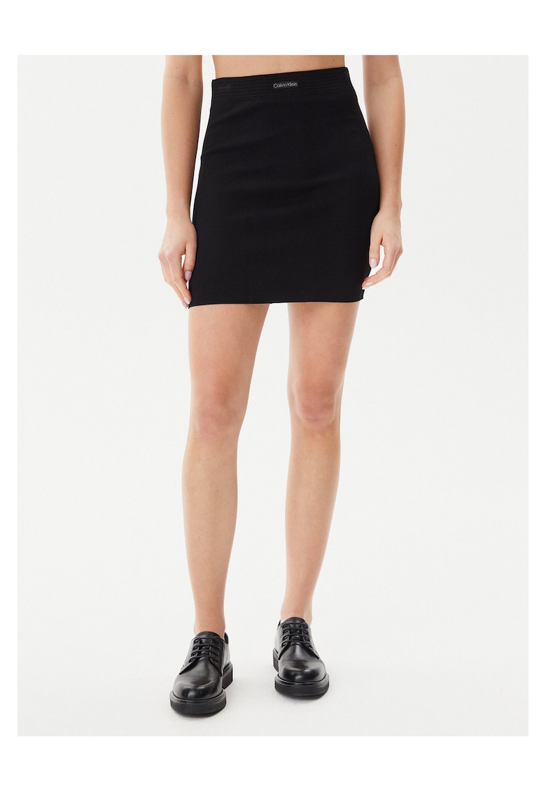 Fusta creion dama negru - material elastic