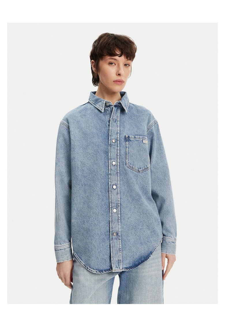 Camasa din denim pentru femei albastru
