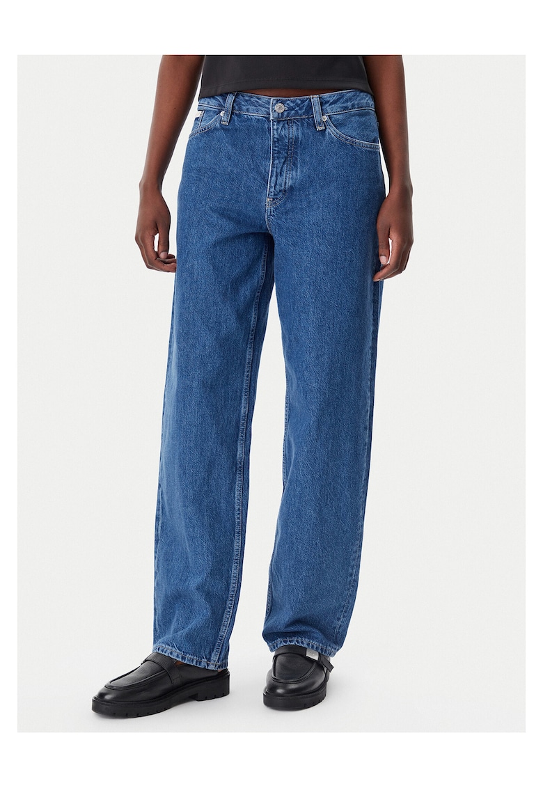 Blugi dama 90's Loose Straight - albastru inchis - -