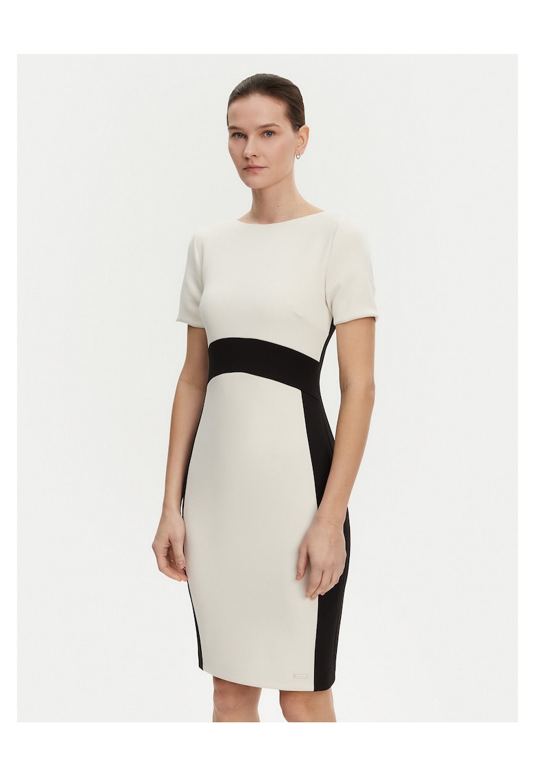 Rochie de cocktail dama ecru/negru - 2 culori