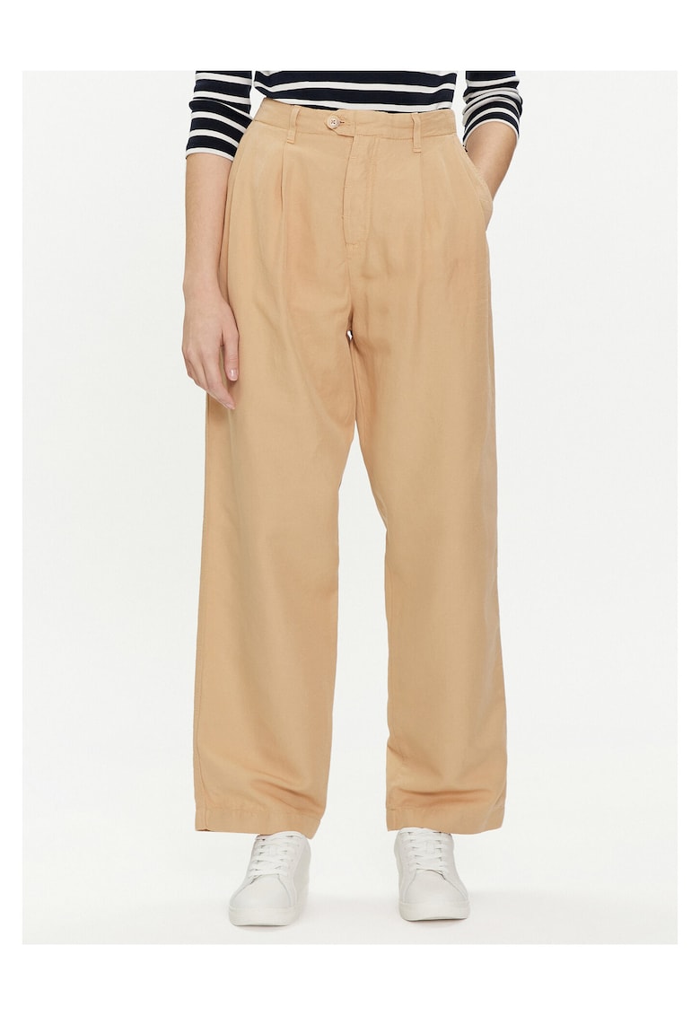 Pantaloni largi pentru dama - bej -