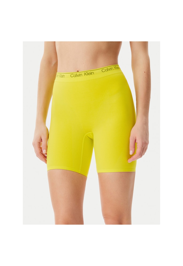 Pantaloni sport dama galben - material elastic