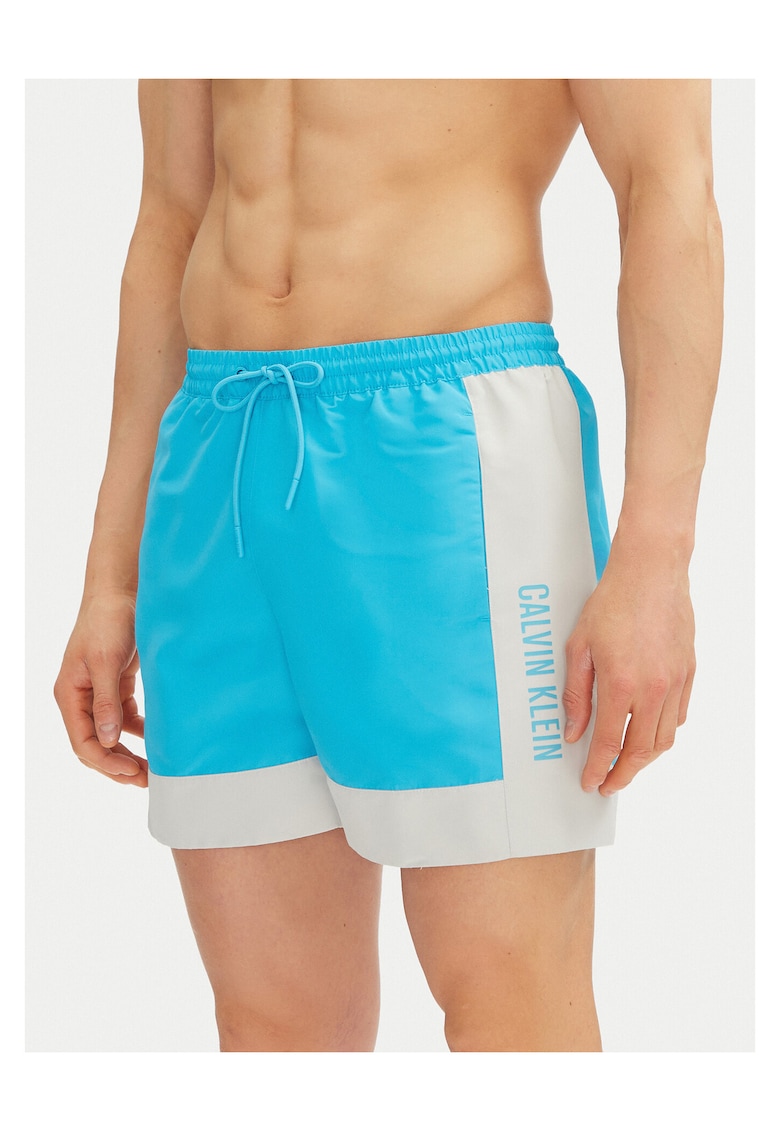 Costum de baie barbati - albastru/alb