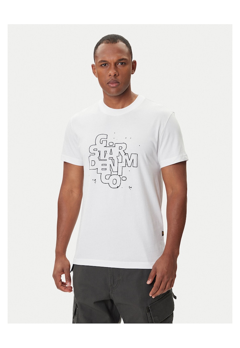 Tricou barbati alb - bumbac