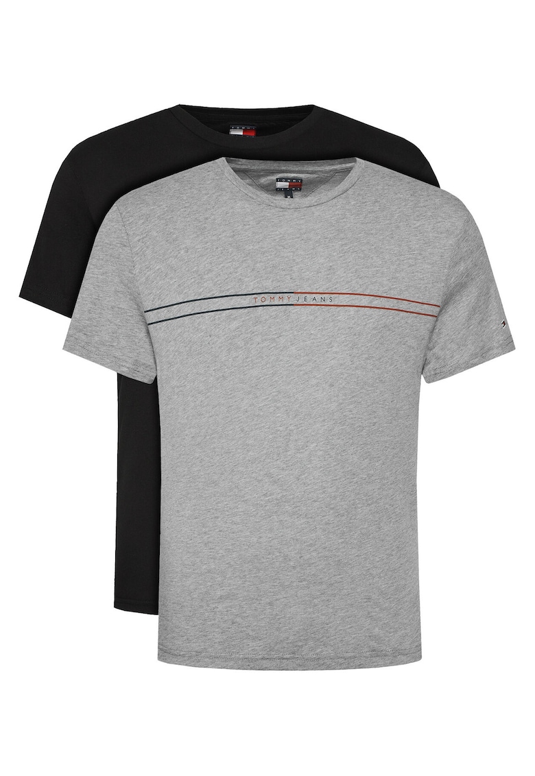 Set tricouri barbatesti gri - negru - bumbac -