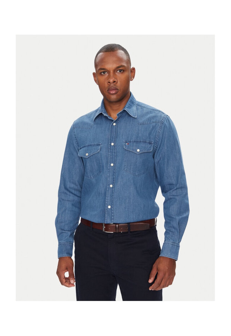 Camasa barbati din denim - albastru