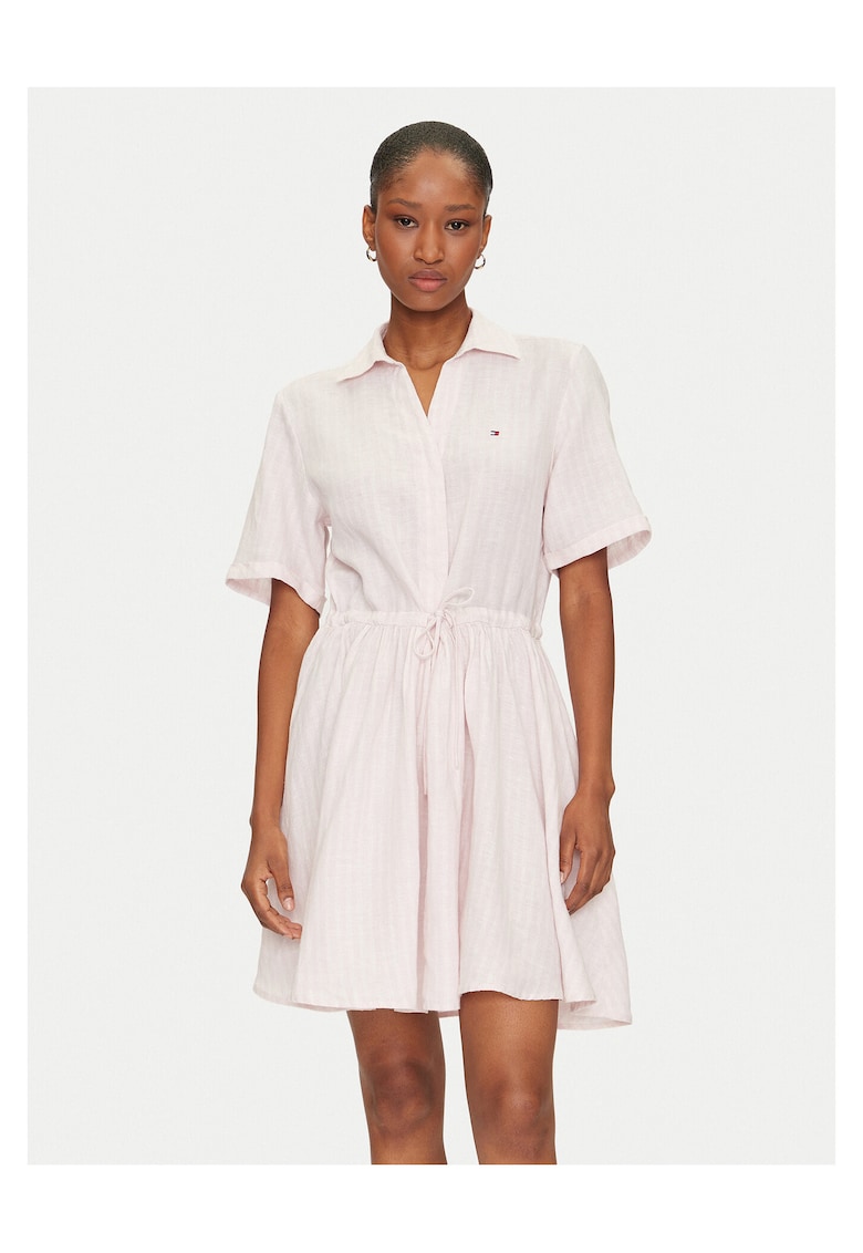 Rochie stil camasa roz
