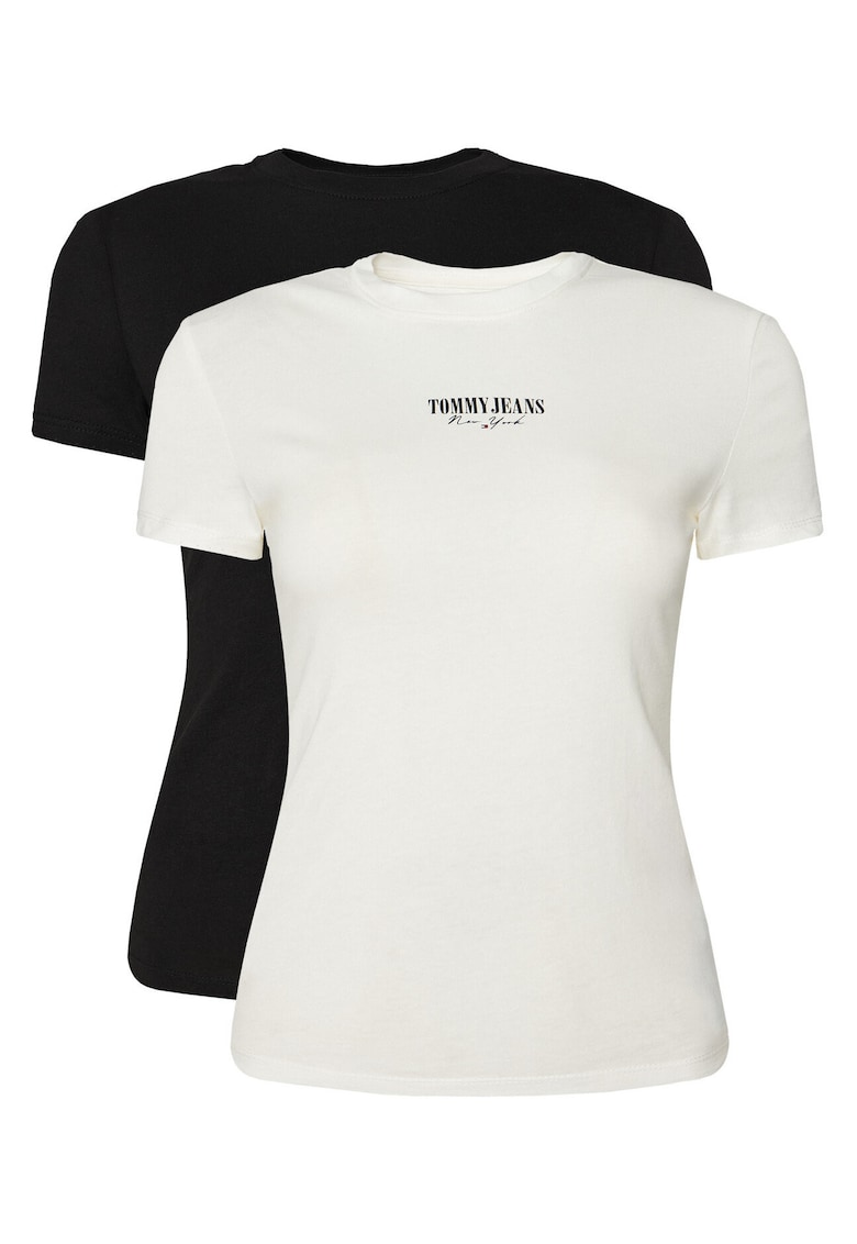 Tricouri dama - Ecru/Negru - 2 buc -