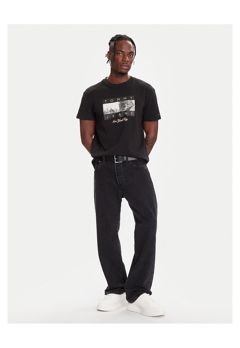Tricou barbati negru - bumbac -
