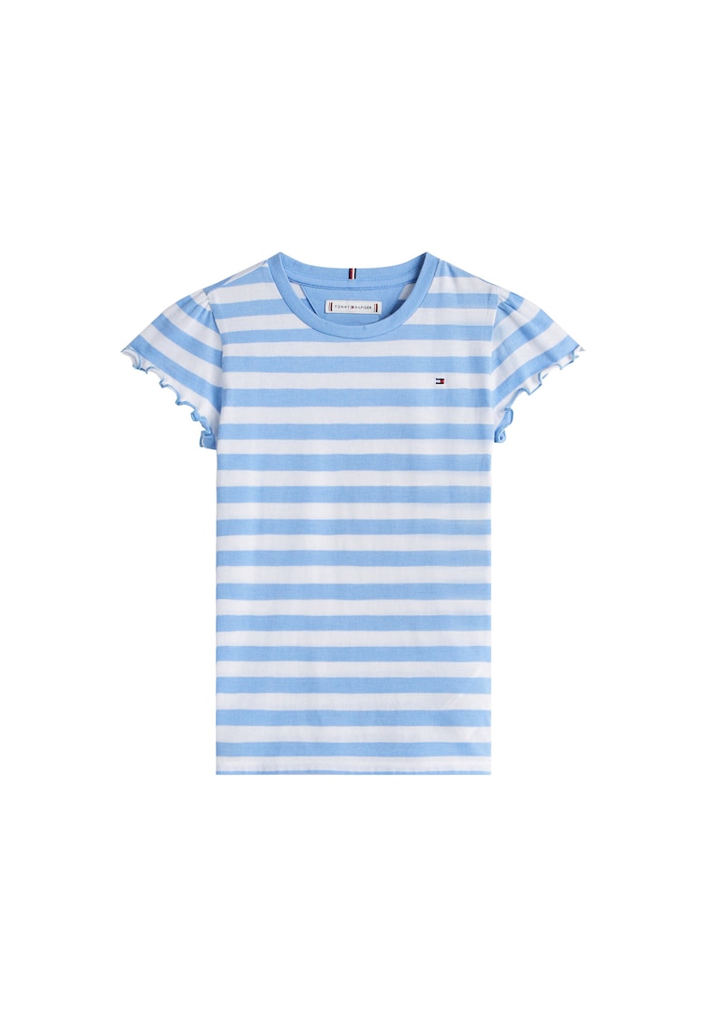 Tricou pentru fete - albastru/alb