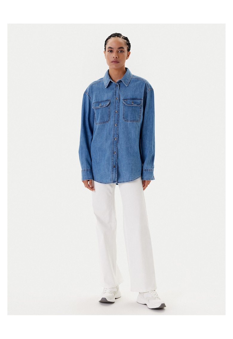 Camasa din denim pentru femei albastru