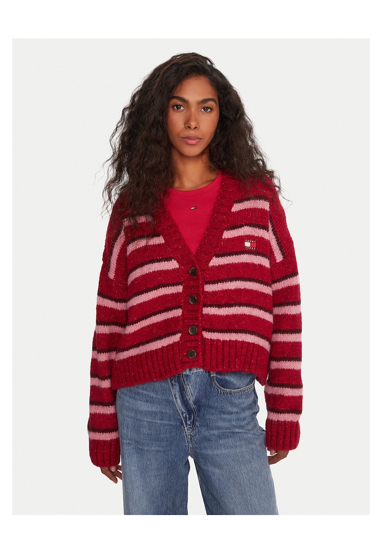 Cardigan dama rosu -