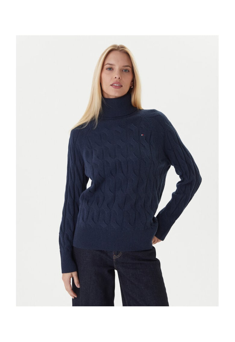 Pulover dama bleumarin - bumbac -