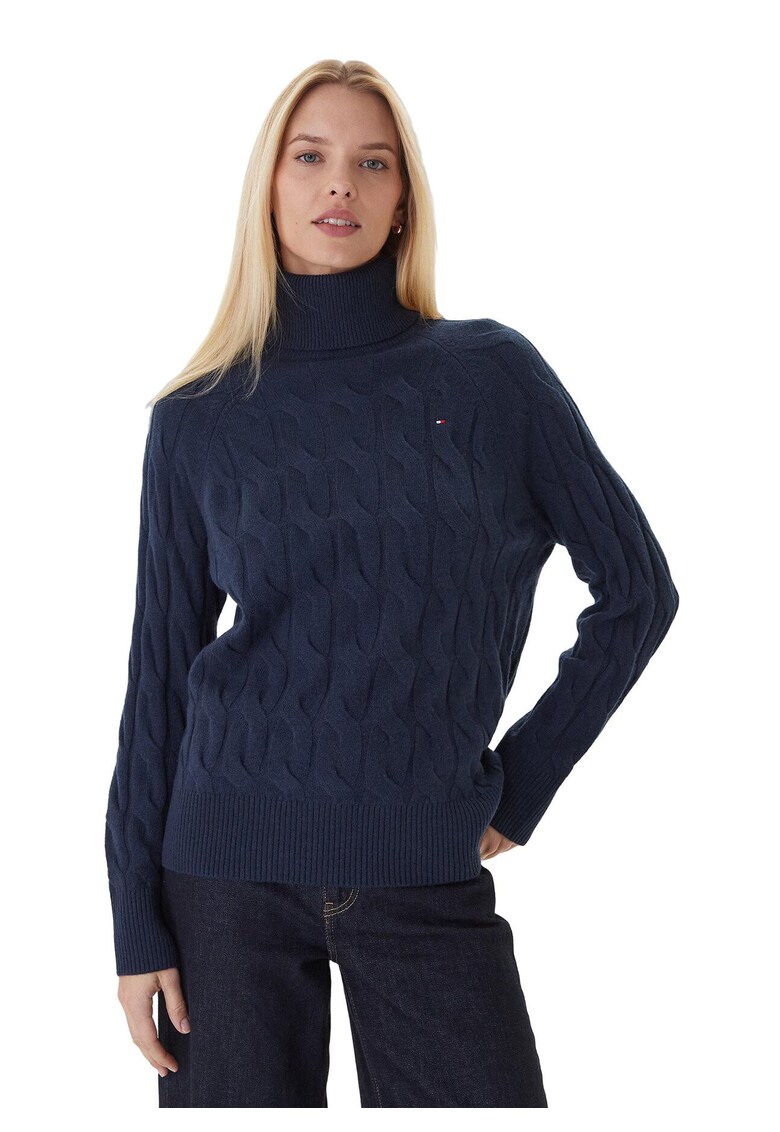 Pulover dama bleumarin - bumbac -