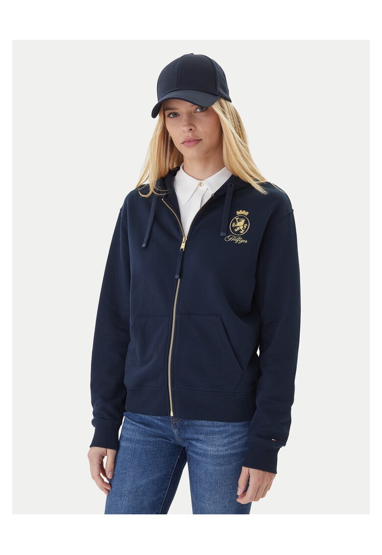 Hanorac dama bleumarin - textil - cu gluga