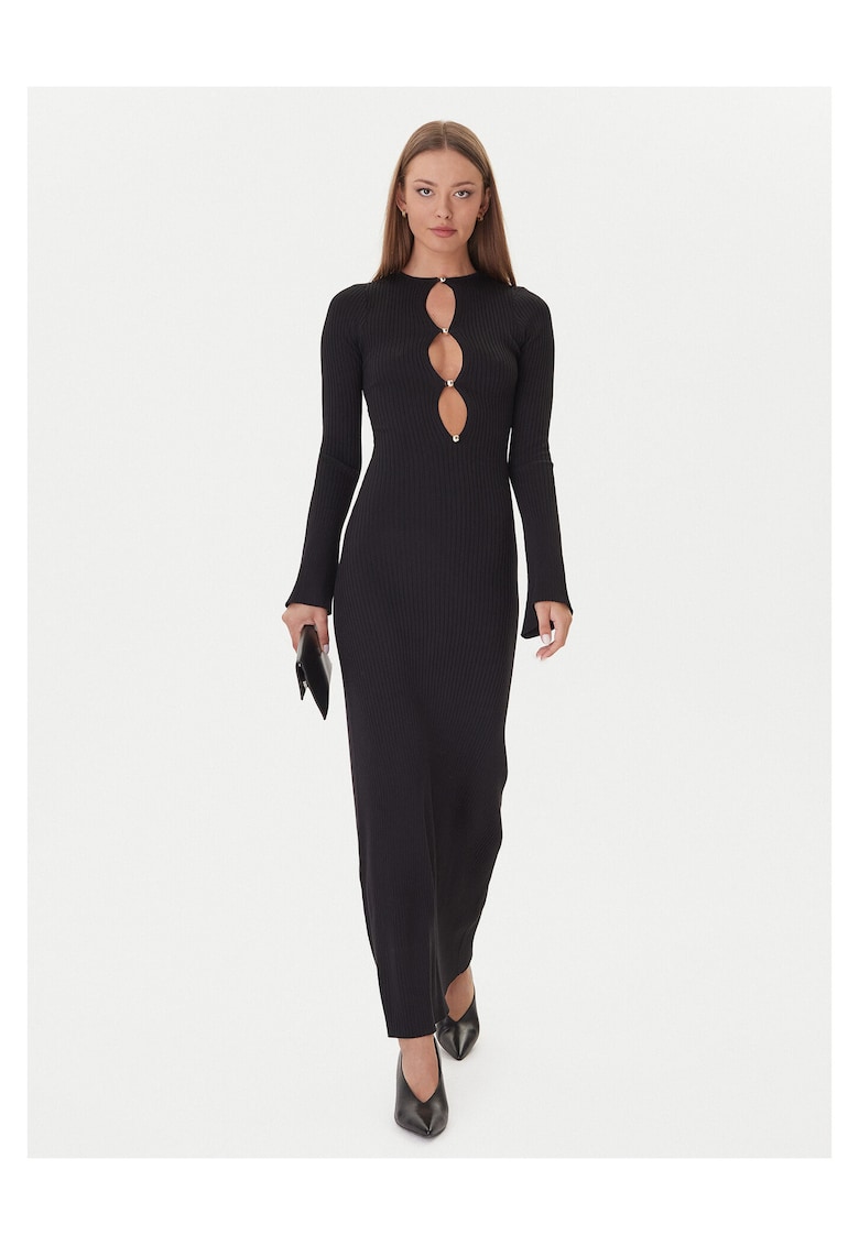 Rochie dama - tricotata - viscoza - negru -