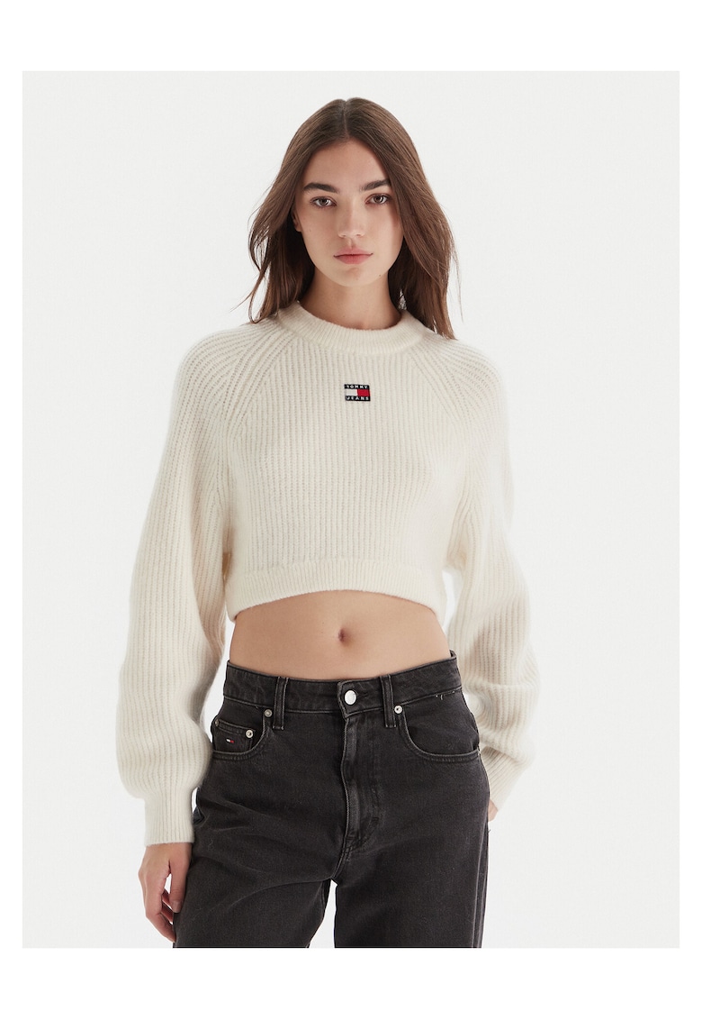 Pulover dama crem - material moale